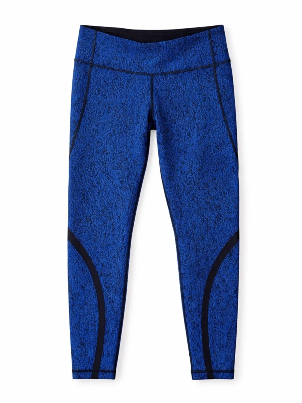 Lululemon Blue Speckled Leggings Size 6 High Rise Zip Pocket Rare